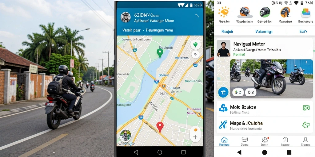 Antarmuka aplikasi 62IDN yang menampilkan navigasi motor.