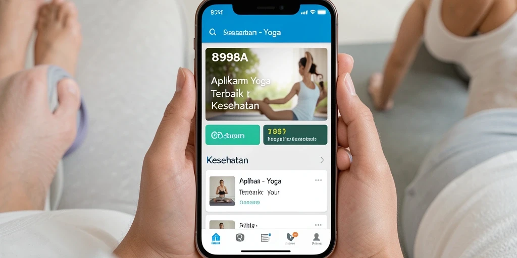 Tangkapan layar aplikasi yang menunjukkan berbagai pose Yoga.
