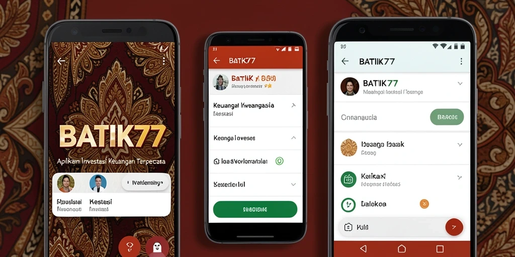 Tampilan antarmuka aplikasi BATIK77 yang user-friendly untuk investasi.