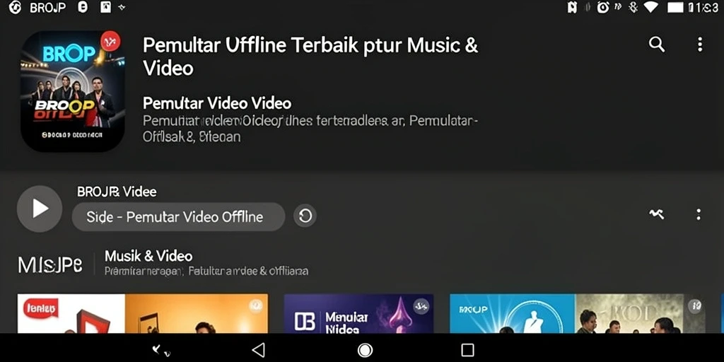 Antarmuka aplikasi BROJP saat memutar video offline dengan mudah.