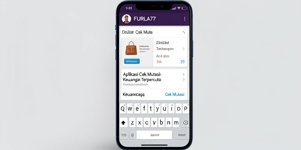 Tampilan antarmuka FURLA77 yang menampilkan mutasi keuangan