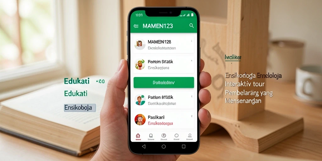Antarmuka MAMEN123 menampilkan berbagai kategori pengetahuan dengan navigasi yang mudah.