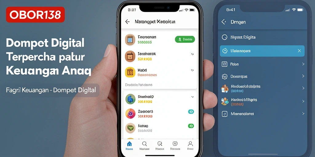 Screenshot aplikasi OBOR138 menampilkan antarmuka Dompet Digital yang ramah pengguna.