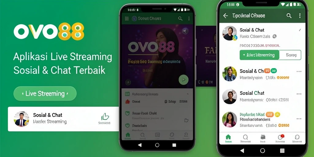 Antarmuka aplikasi OVO88 dengan fitur Live Streaming yang menarik dan interaktif.