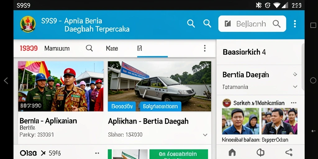 Tampilan antarmuka S9S9 yang mudah digunakan untuk berita daerah.
