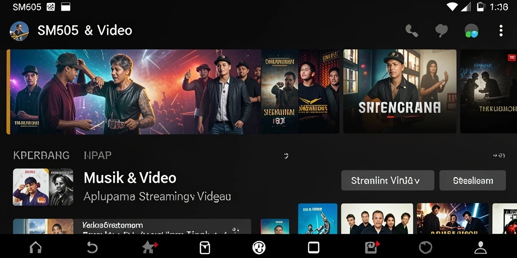 Tampilan antarmuka SM605 dalam mode Streaming Video yang menarik.