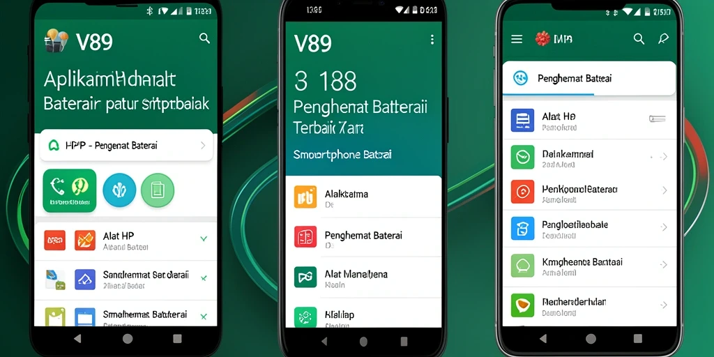 Antarmuka V89 yang modern dan fungsional untuk penghemat baterai.