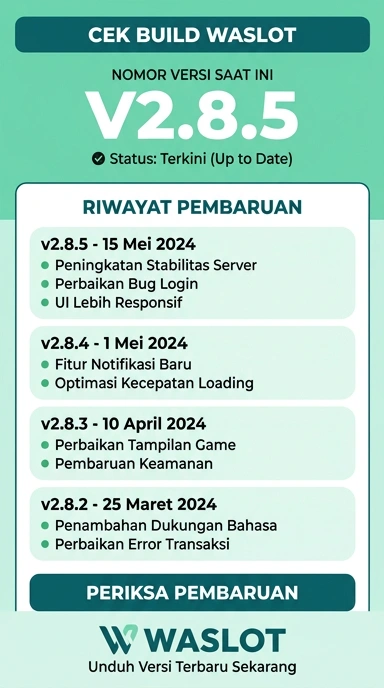 Riwayat Versi Terbaru Aplikasi Waslot untuk Android